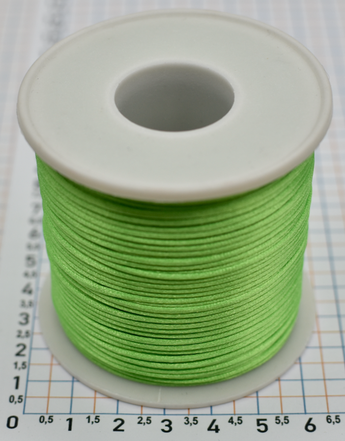 Шнур нейлон атласний корсетний Шамбола ф 1мм св зелень 