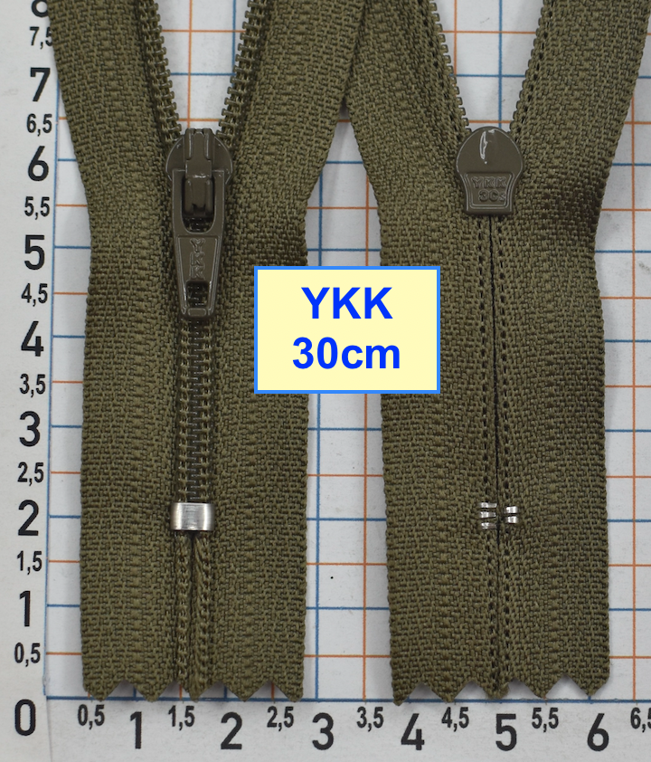 Блискавка 30см спіральна №3 YKK Японія темно бежев оливков (546)