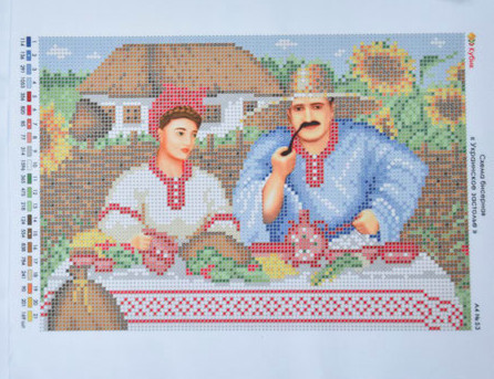 Друк (габардин) вишивка бісером (А4) №53