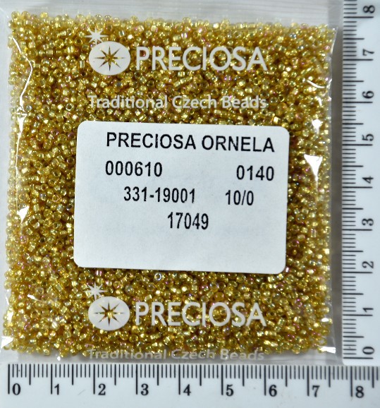 Бісер PRECIOSA №10 / 0 блискучий-Райдужний №17049 пакет 50 грам