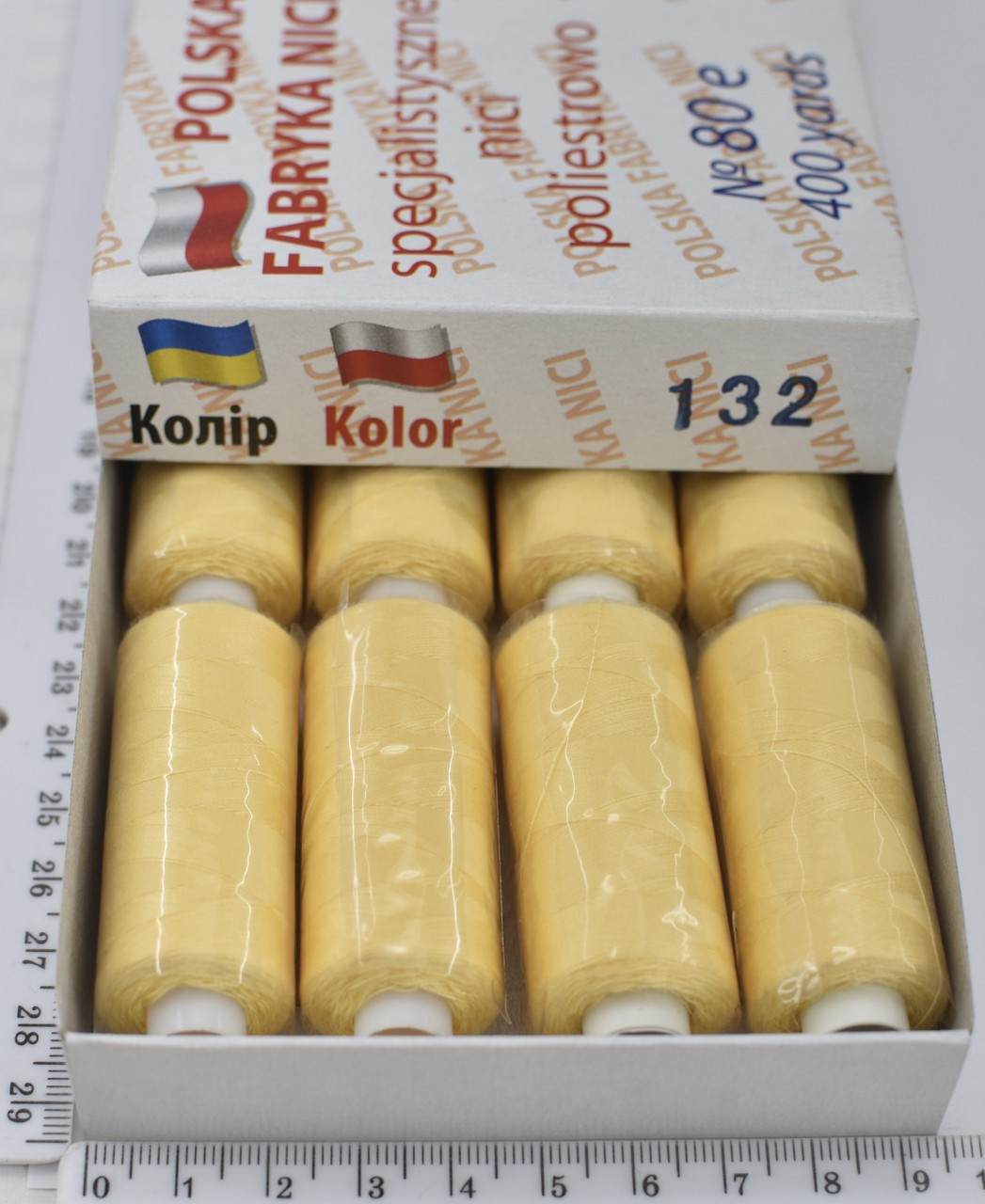 Нитка поліестер армовані №80 (аналог №40 / 2) 400ярд Польща №132