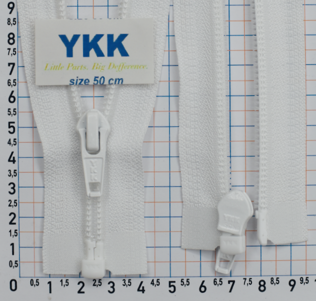 Блискавка спіраль № 5 YKK Японія разьемний 50см біла