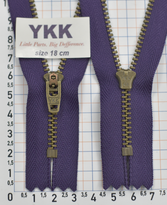 Блискавка метал № 4.5 джинсова антик YKK Японія 18см №866