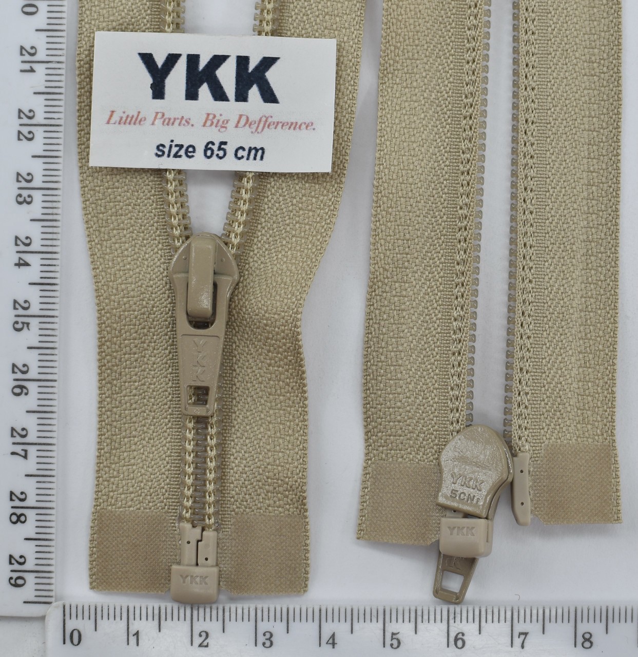 Блискавка YKK спіраль №5 разьемний 65см гр (085) бежев