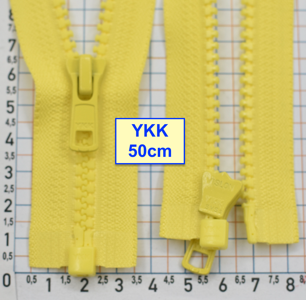 Блискавка трактор № 5 YKK Японія 50см  світло жовто лимонов (436)