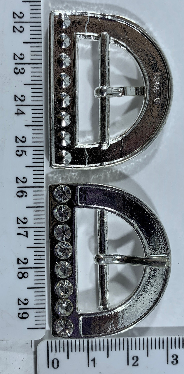 Пряжка страза №7127 щір 2,5 см срібло