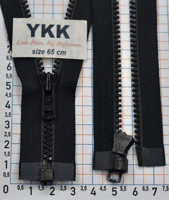 Блискавка 65см YKK Японія трактор № 3 VSOR-36-DA-E-P12N чорна