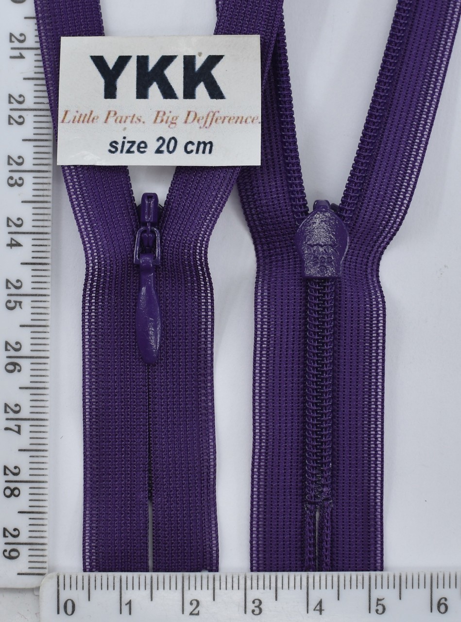 Блискавка спіраль №2 YKK Японія потайна нейлон 20см (865) т фіолет