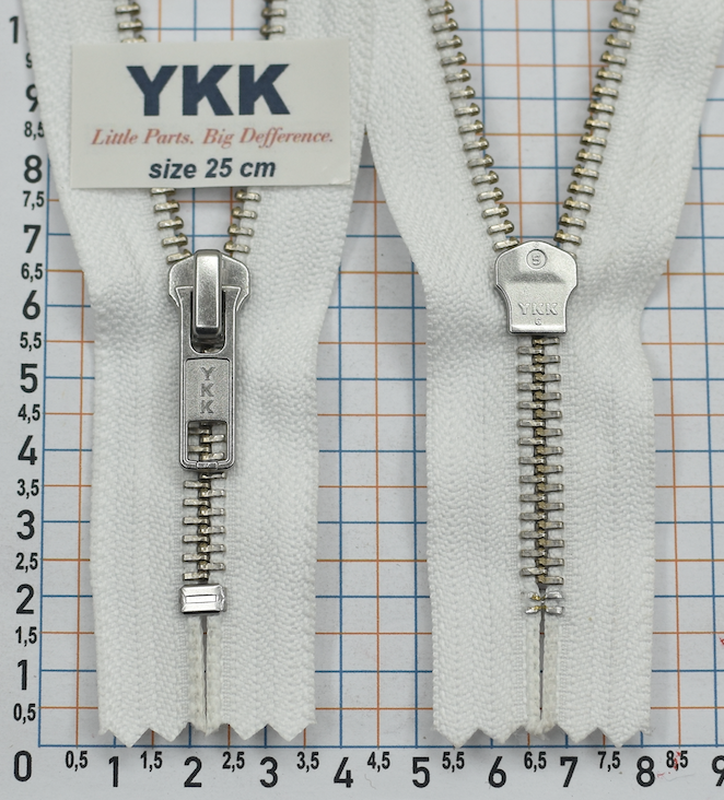 Блискавка 18см метал №5 YKK Японія срібло білий (2)