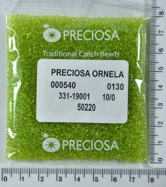 Бісер PRECIOSA №10 / 0 прозорого №50220 пакет 50 грам