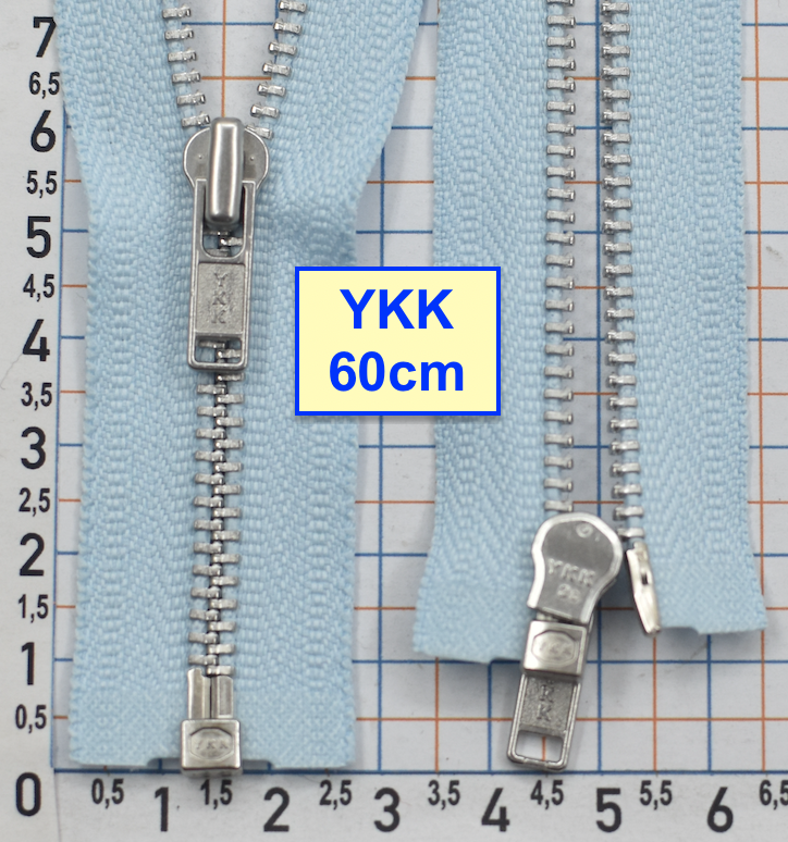 Блискавка 60см метал алюм №3 YKK Японія  св небесн блакитн (1004)