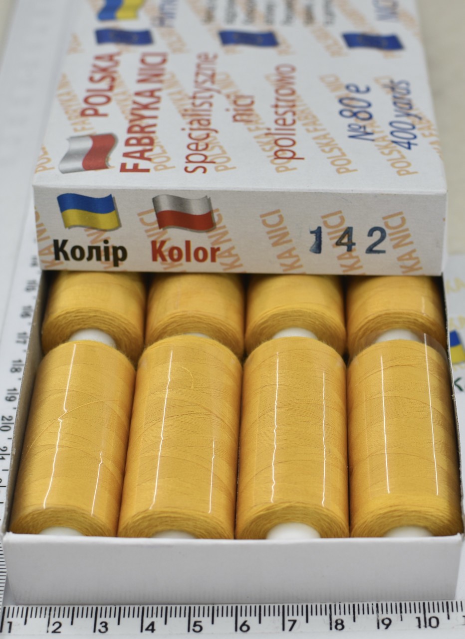 Нитка поліестер армовані №80 (аналог №40 / 2) 400ярд Польща №142