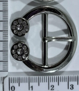 Пряжка страза щір 2,5 см срібло
