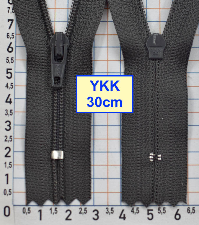 Блискавка 30см спіральна №3 YKK Японія  сір (532)