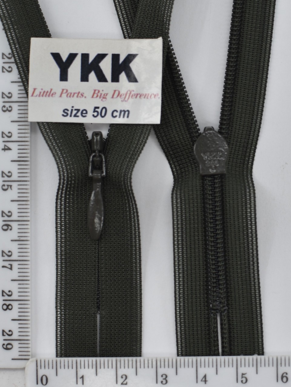 Блискавка спіраль №2 YKK Японія потайна нейлон 50см (077) т хакі