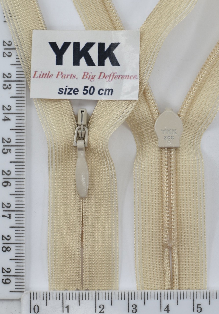 Блискавка спіраль №2 YKK Японія потайна нейлон 50см (180) т слонова кістка