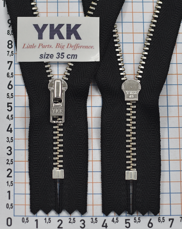Блискавка 35см метал №3 YKK Японія  чорний (1)