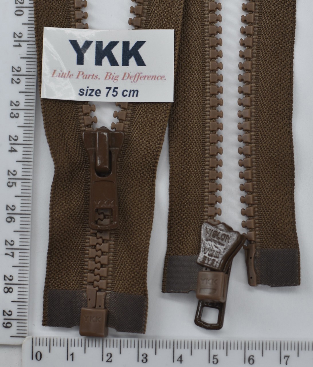 Блискавка трактор №5 YKK Японія разьемна 75см (161) коричн