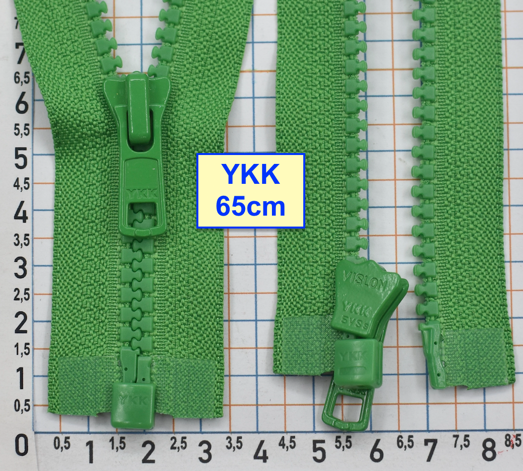 Блискавка трактор № 5 YKK Японія 65см  зелено лаймов (467)
