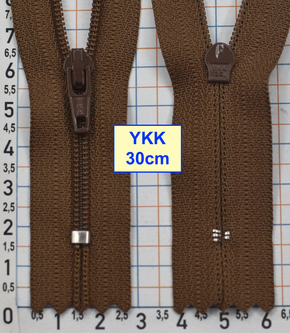 Блискавка 30см спіральна №3 YKK Японія коричн гірчичн (597)