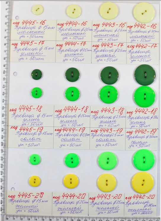 Гудзик ф30мм на 2 отвори св розов