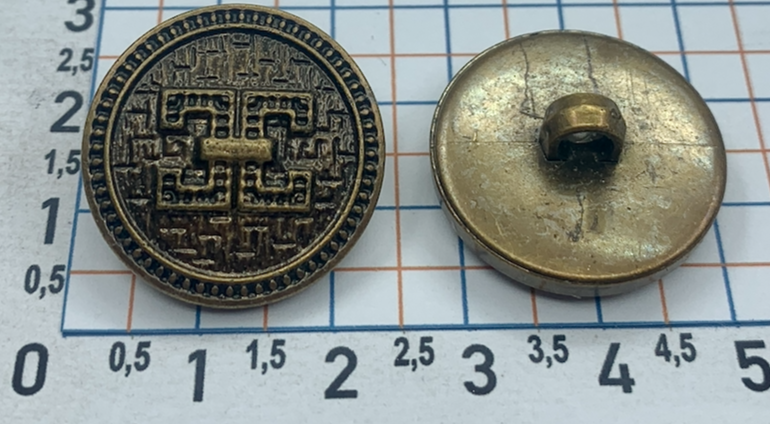 Гудзик на ніжці ф 23мм темна латунь