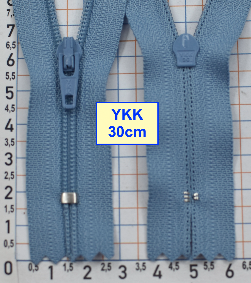Блискавка 30см спіральна №3 YKK Японія світло волошков джинсов (863)