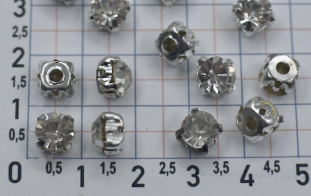 Пришивних елемент (скло) в оправі (ss34 = 7.5mm) дзеркальний