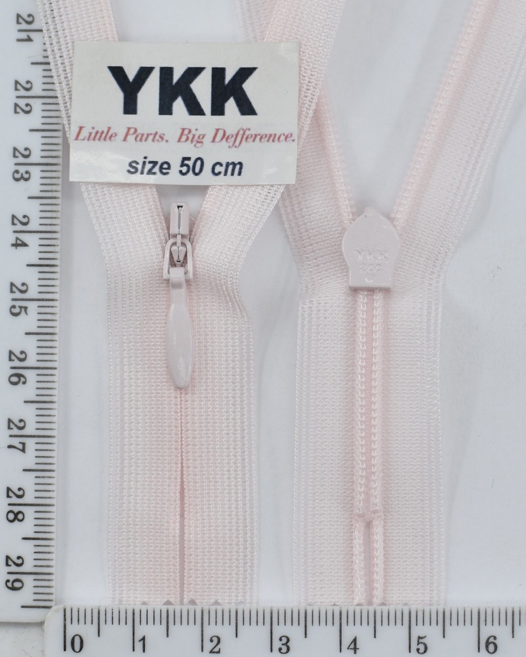 Блискавка спіраль №2 YKK Японія потайна нейлон 50см ( 511) cв рожева
