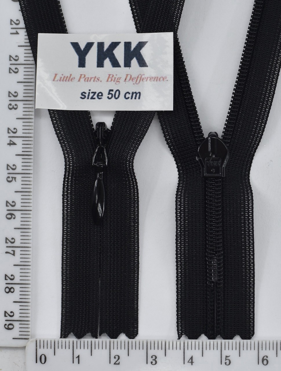 Блискавка спіраль № 2 YKK Японія потайна нейлон 50см № 580 чорна