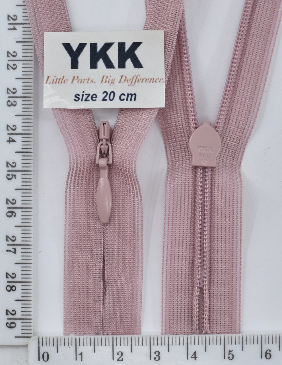 Блискавка спіраль №2 YKK Японія потайна нейлон 20см (377) бл рожев