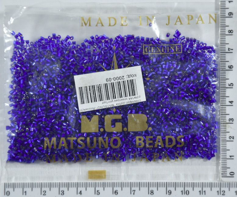 Стеклярус рубка "MATSUNO" Японія 50гр №144 електрик