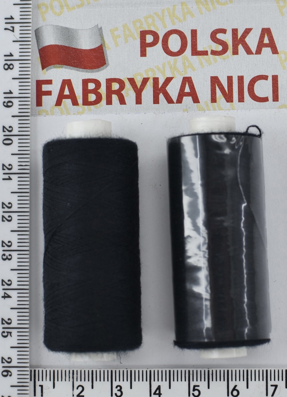 Нитка поліестер армовані № 40/2=№80 400ярд Польща  чорний (1)