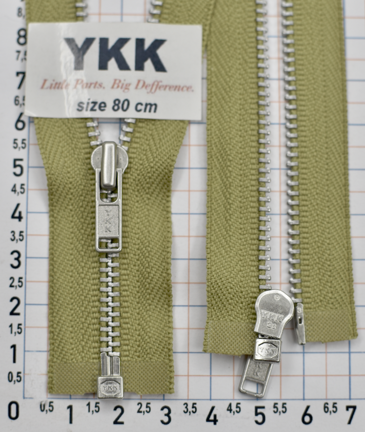 Блискавка 80 метал алюм срібло №3 YKK Японія