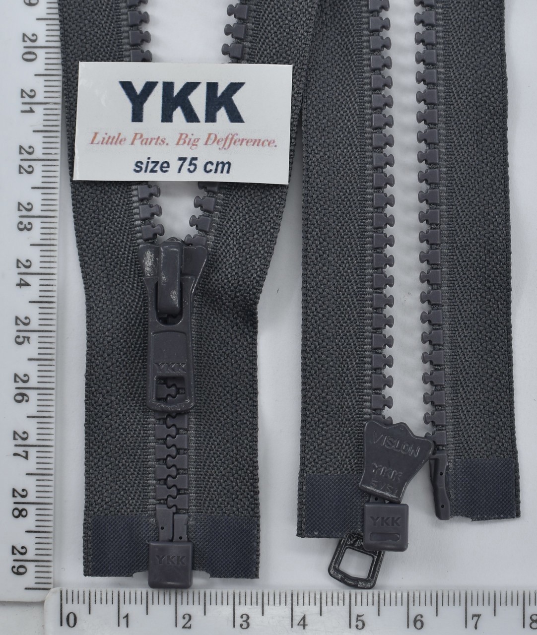 Блискавка трактор №5 YKK Японія разьемний 75см (306) т сірий