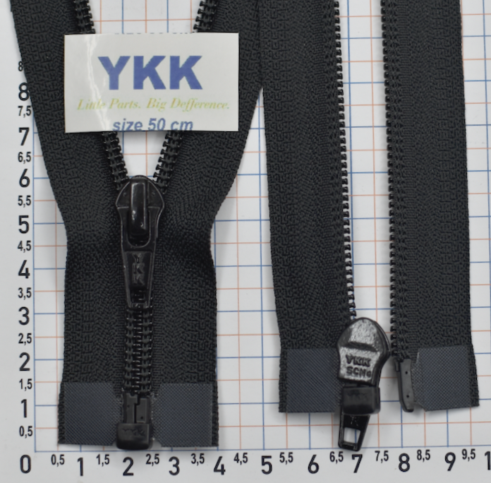 Блискавка спіраль № 5 YKK Японія разьемна 50см чорна
