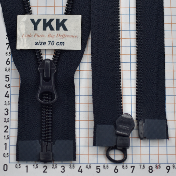 Блискавка 70см YKK Японія спіраль № 5 CIFOR-56-DALHD-E-233 т синя