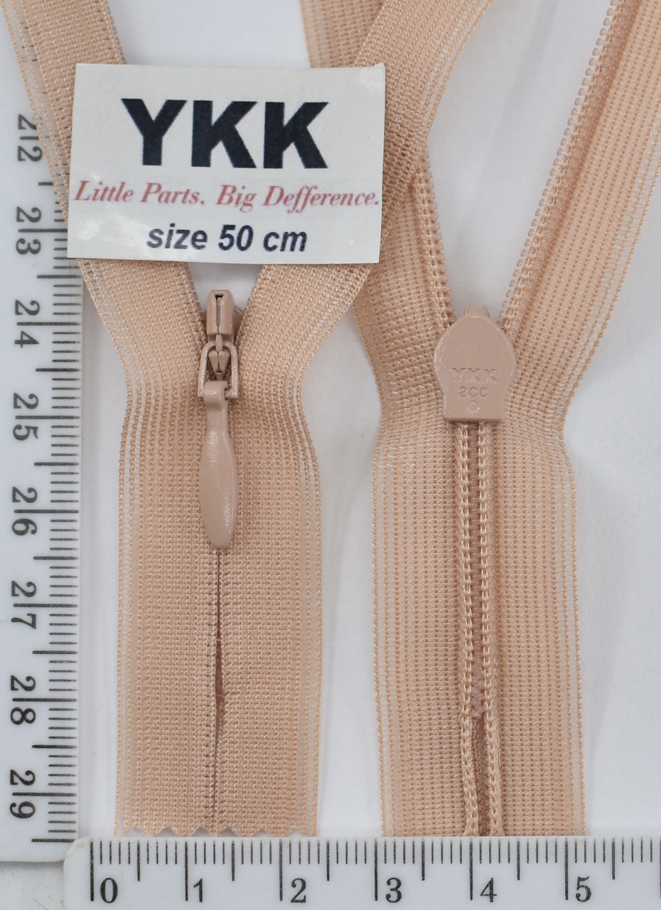 Блискавка спіраль №2 YKK Японія потайна нейлон 50см (209) беж