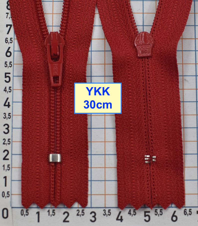 Блискавка 30см спіральна №3 YKK Японія червон (145)