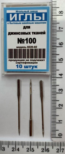 Голка № 100  для джинсової тканини для побутових шв машин