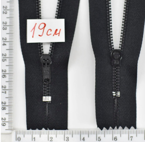 Блискавка трактор №3 брючний 19см чорний