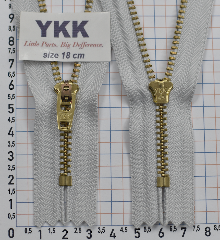 Блискавка метал джинсова золото №4 YKK Японія № 316