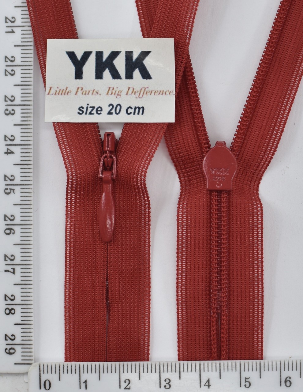 Блискавка спіраль №2 YKK Японія потайна нейлон 20см (519) т черв