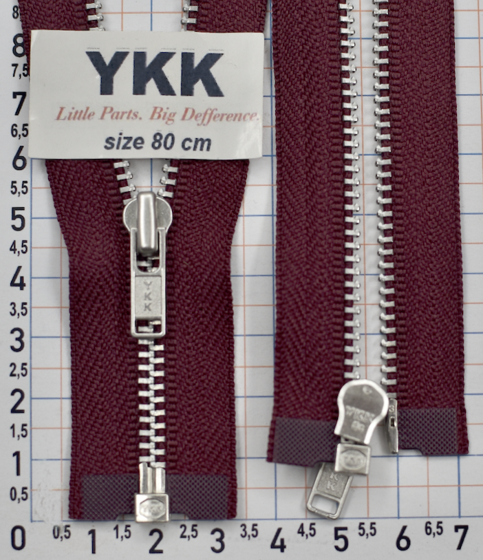 Блискавка 80 метал алюм срібло №3 YKK Японія