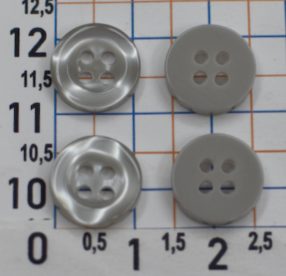 Гудзик на 4 отв сорочка  ф  11мм № 843 сіра