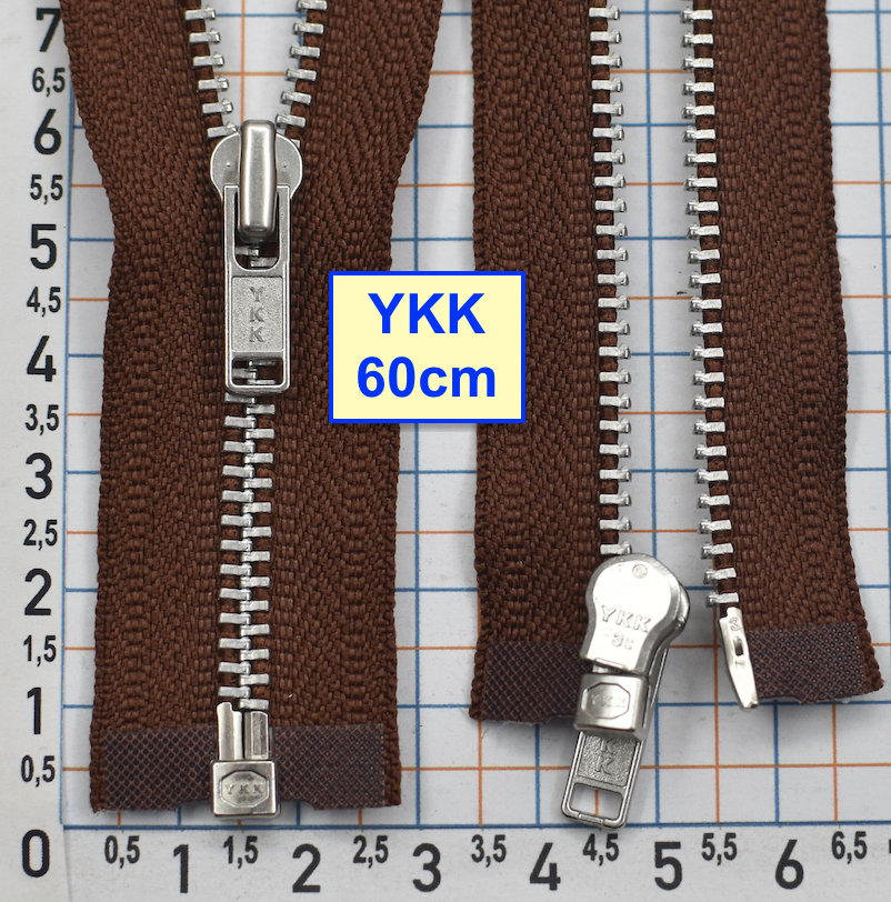 Блискавка 60см метал алюм №3 YKK Японія  каштанов (994)