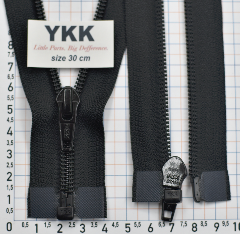 Блискавка спіраль №5 YKK Японія разьемний 30см чорна