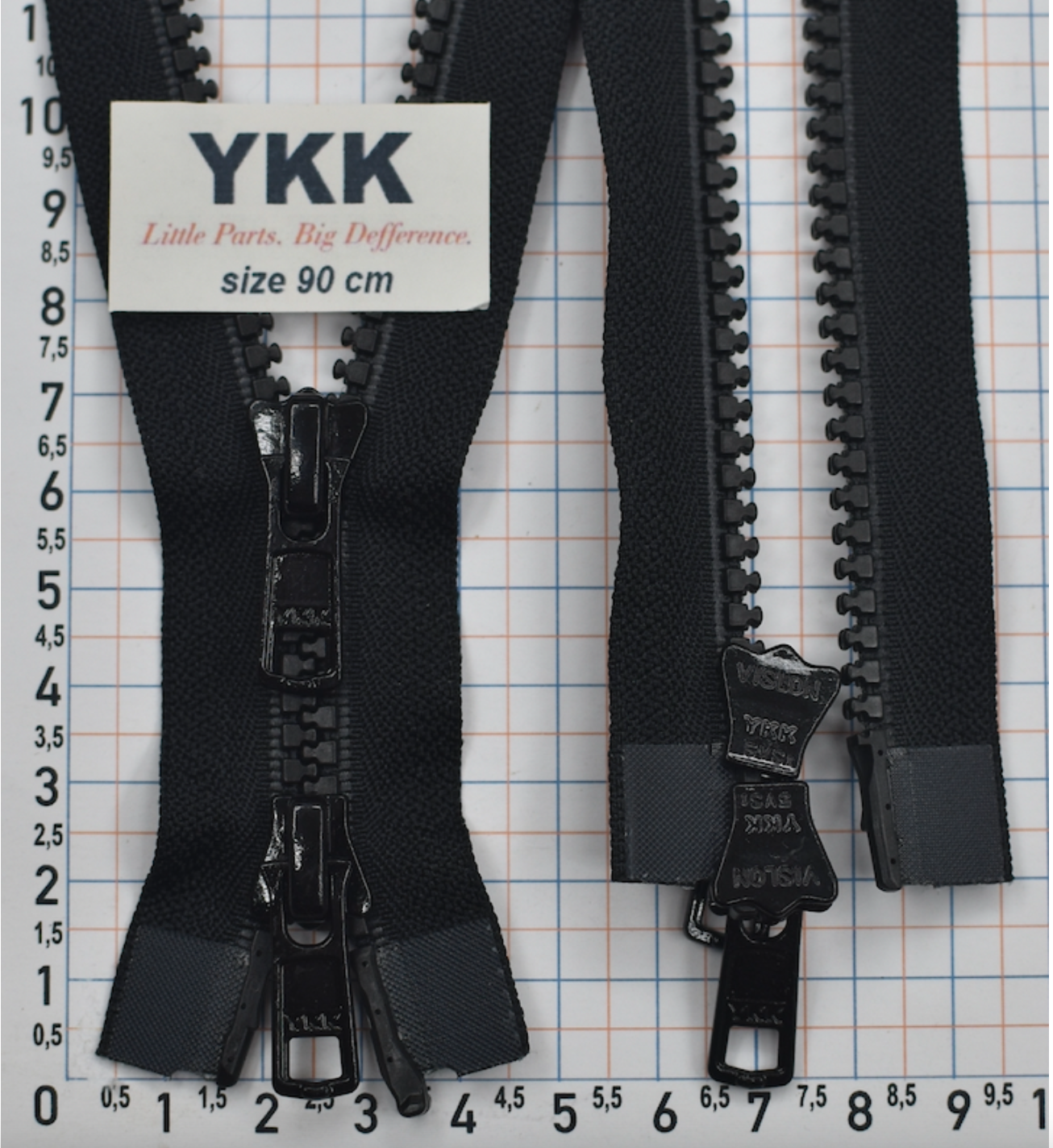 Блискавка 90см трактор №5 YKK VSMR-5-DA-DAG3-E-P14N чорна