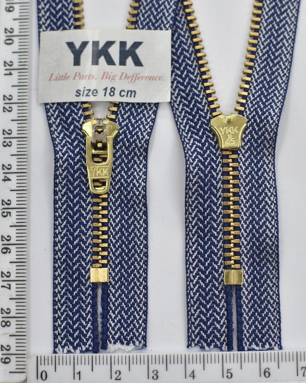 Блискавка метал джинсова №4 YKK Японія 18см індиго