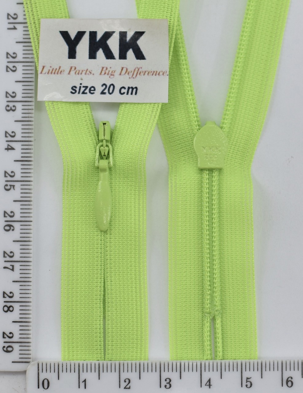 Блискавка спіраль №2 YKK Японія потайна нейлон 20см (535) нас салат